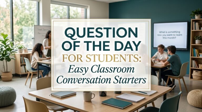 Question of the Day for Students: Easy Classroom Conversation Starters