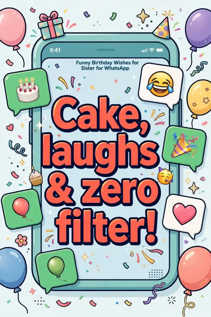 Funny Birthday Wishes for Sister for WhatsApp