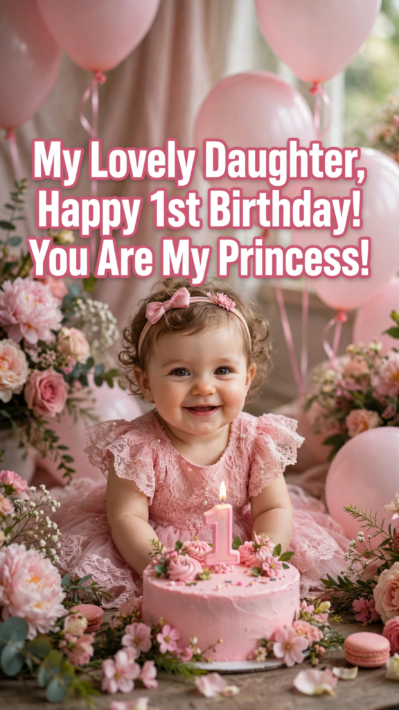 Cute First Birthday Wishes for Little One