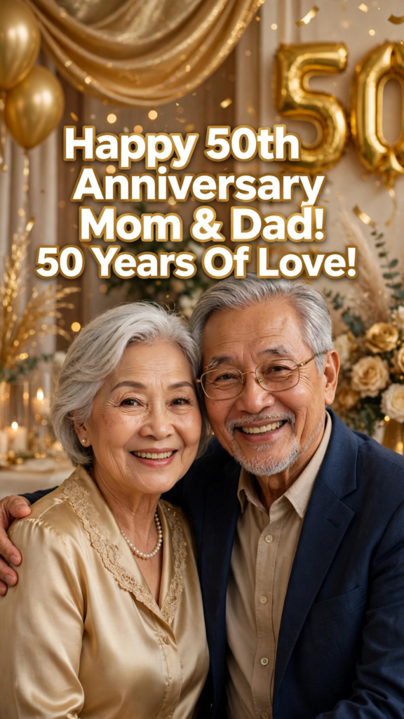 50th Wedding Anniversary Wishes for Mom and Dad