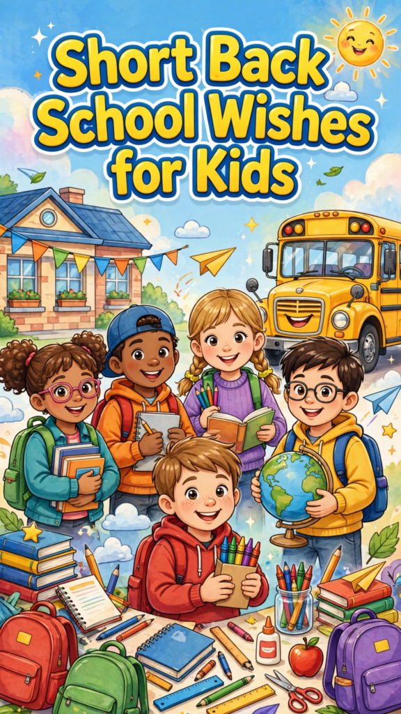 Short Back to School Wishes for Kids