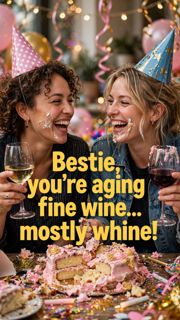 2. Funny Birthday Wishes for Best Friend
