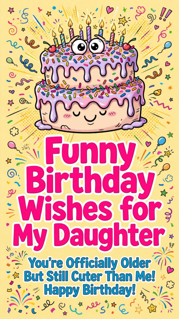 7. Funny Birthday Wishes for Daughter