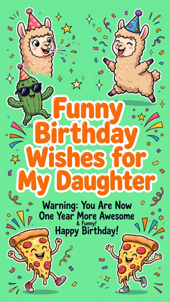 7. Funny Birthday Wishes for Daughter