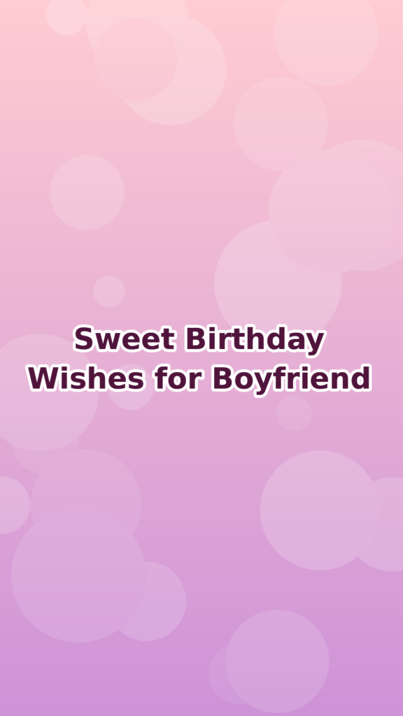 Sweet Birthday Wishes for Boyfriend