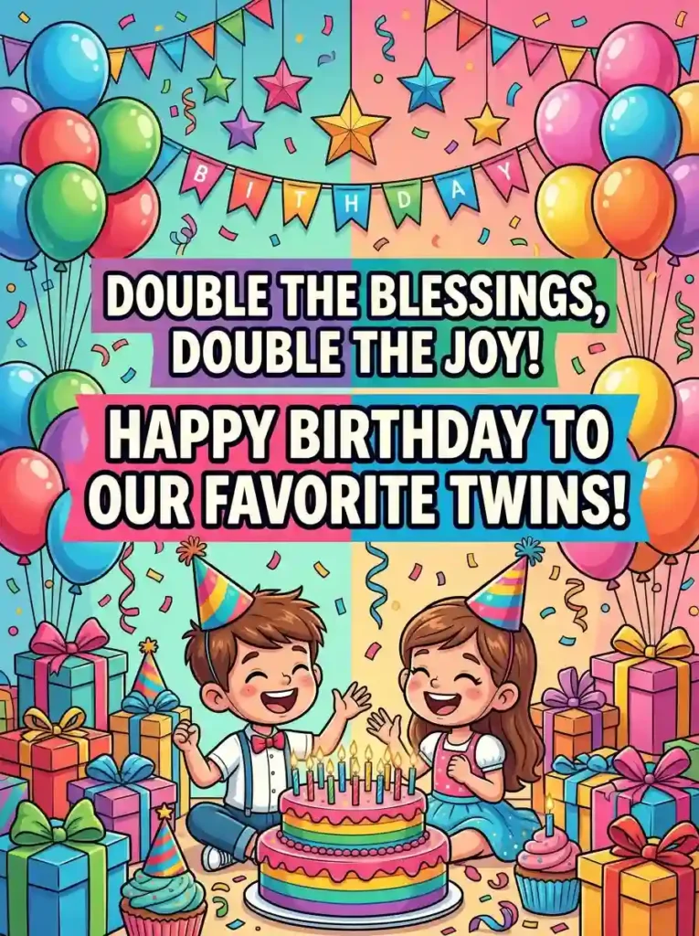 Birthday Blessings for Twins