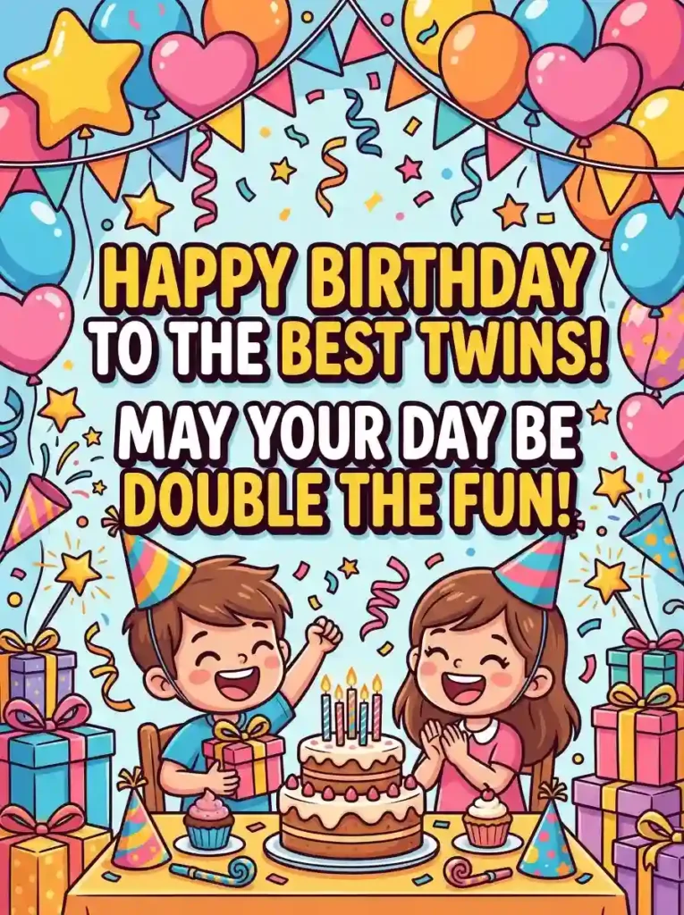 Cute Birthday Messages for Twins