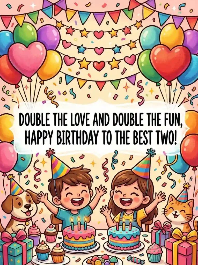 Double Love Birthday Messages