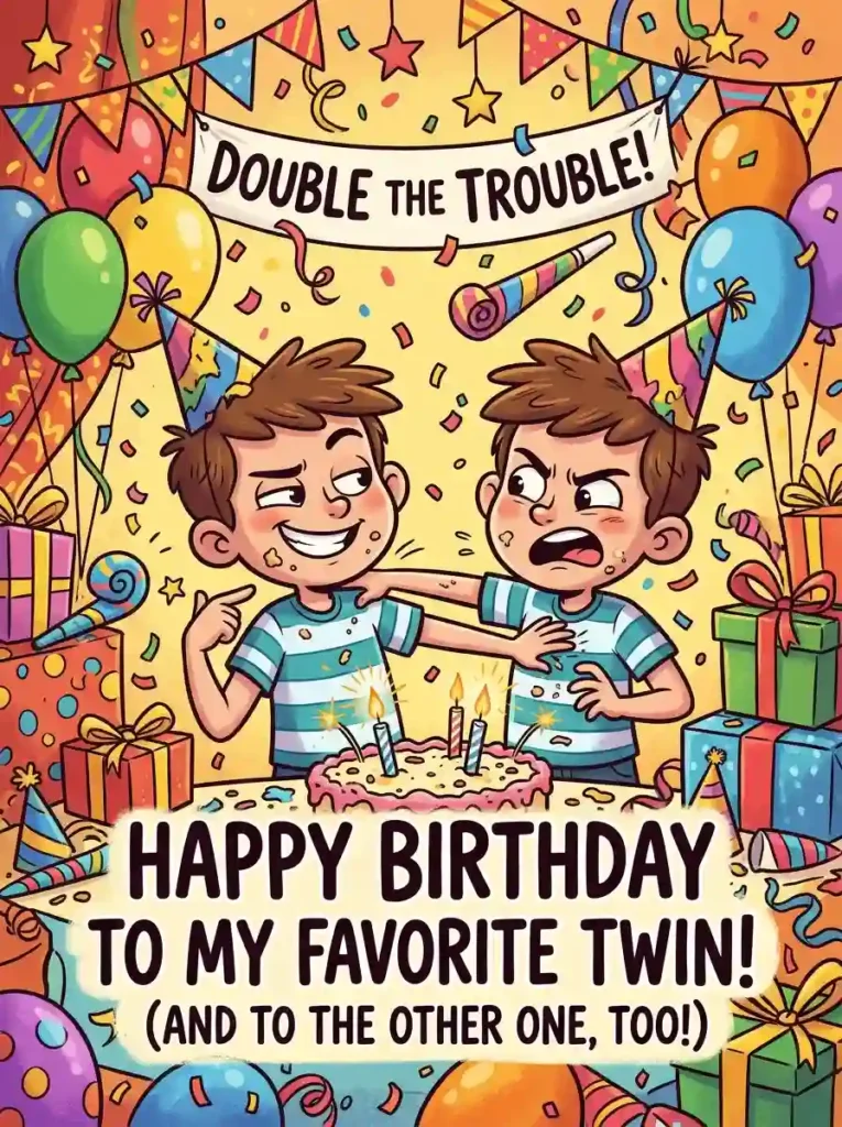 Funny Birthday Wishes for Twins