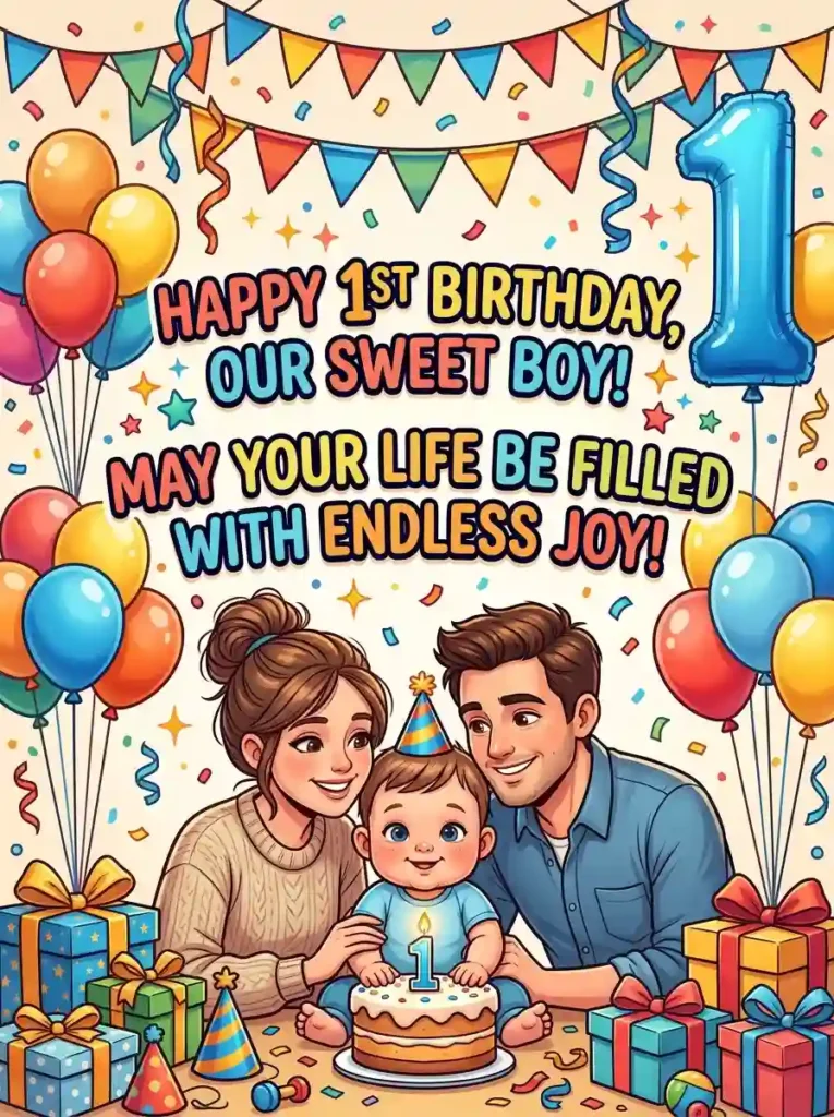 Proud Parents’ Wishes on His First Birthday