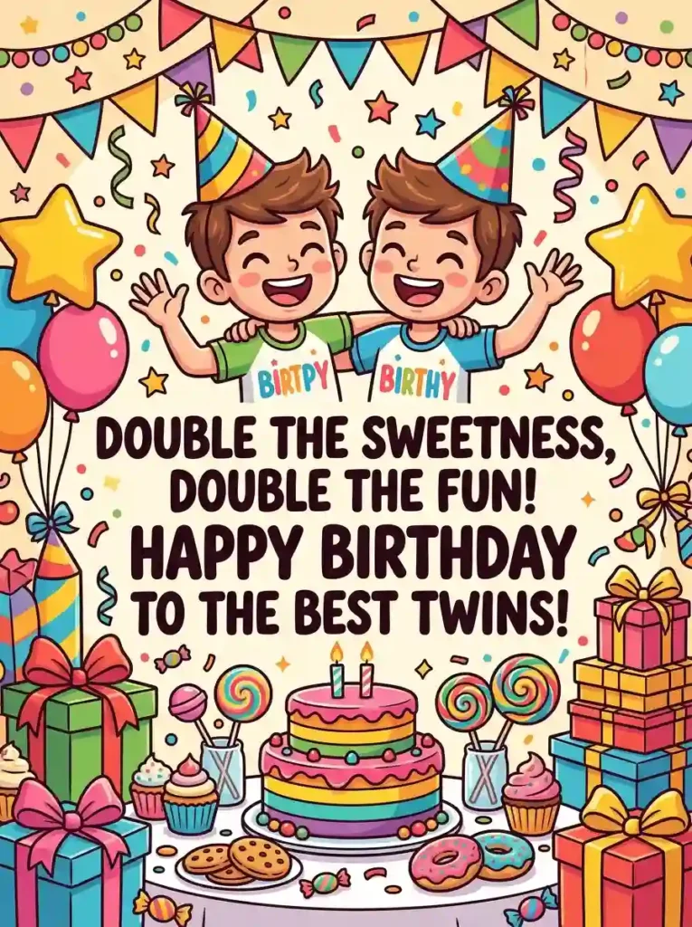 Sweet Birthday Wishes for Twins